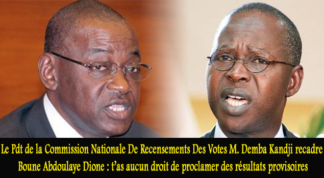 Le Pdt de la Commission Nationale De Recensements Des Votes M. Demba Kandji recadre Boune Abdoulaye Dione